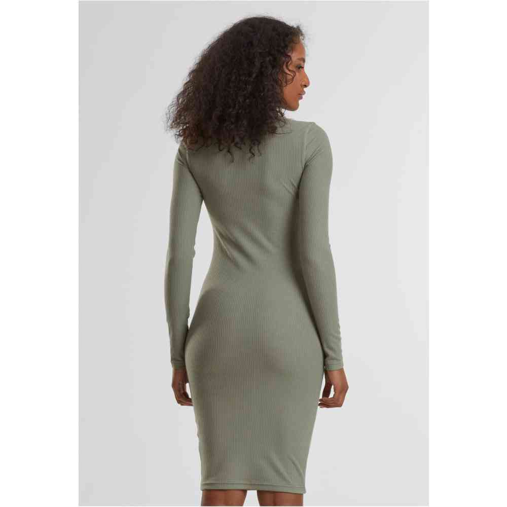 Urban Classics - Rib Bleistift kleid - Olivgrün